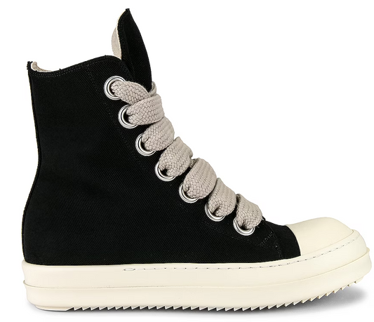 RICK OWENS  Black Jumbo Lace High